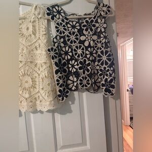 NWOT never worn 2 OSFM crotchet POL tops